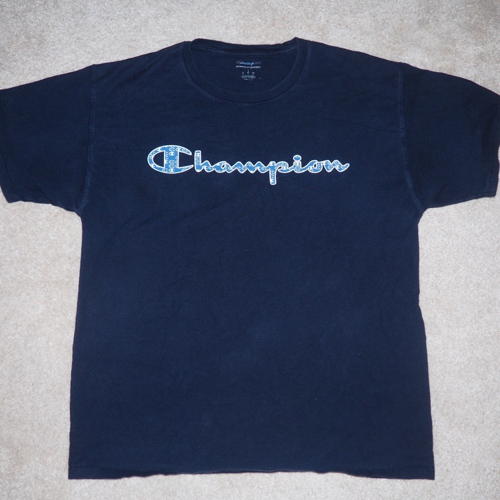 Vintage Champion Navy Blue T-Shirt
